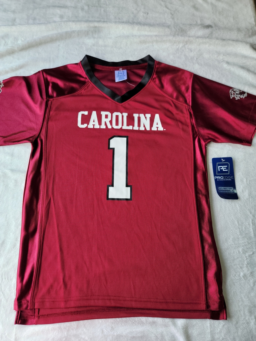 Pro Edge Carolina Maroon Youth Jersey with White Number 1